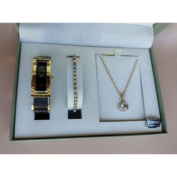 Cote D Azur Jewelry Set Watch Bracelet Necklace Gift Box Womens Career Accessory - Picture 1 of 16